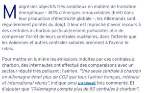 centrale charbon en allemagne et avion en France