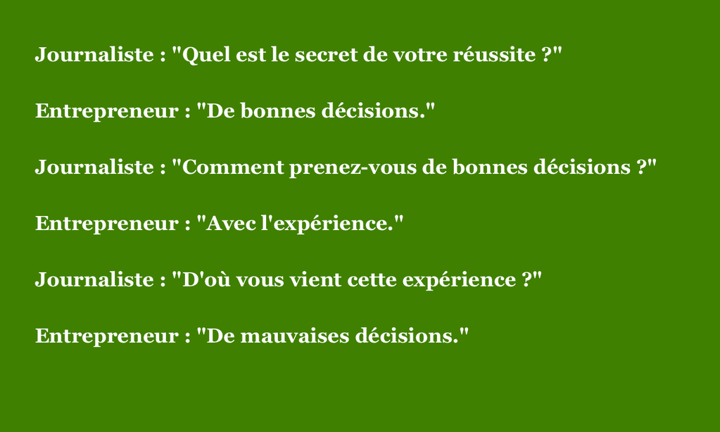 Entrepreneuriat et erreur